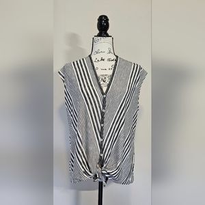 Max Studio striped button up tank top - size M